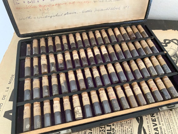 Vintage Pocket Watch Repair Kit in Wood Box With Vials With Supplies Screws for American Pocket Watches Etsy UK