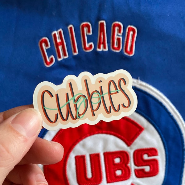 go cubbies vinyl sticker, chicago cubs sticker, cubs laptop sticker