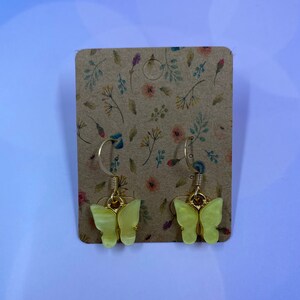 yellow stone butterfly gold earrings