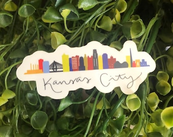 Kansas City skyline vinyl sticker, KC skyline sticker