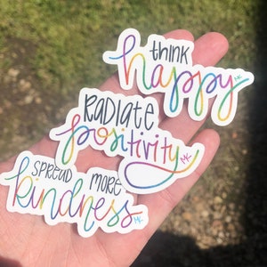 individual rainbow positivity sticker, laptop sticker, bottle sticker