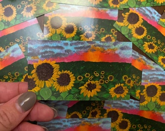 original Sonnenblumen Feld Magnet Druck, Sonnenblume Magnet, Sonnenuntergang Magnet