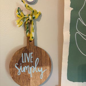 live simply mini hanging board, mini sign