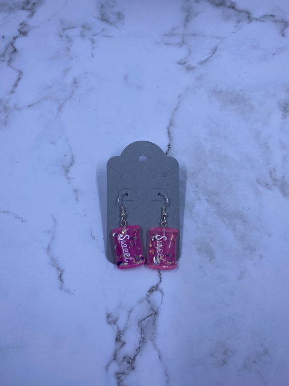 Pink Candy Earrings Sweet Earrings Etsy