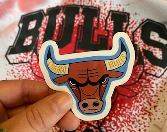 bulls weatherproof vinyl sticker, laptop sticker, water bottle sticker