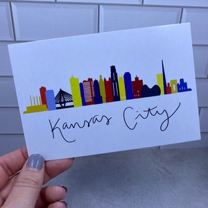 Impressão digital/cartão postal do horizonte de Kansas City, impressão artística de Kansas City