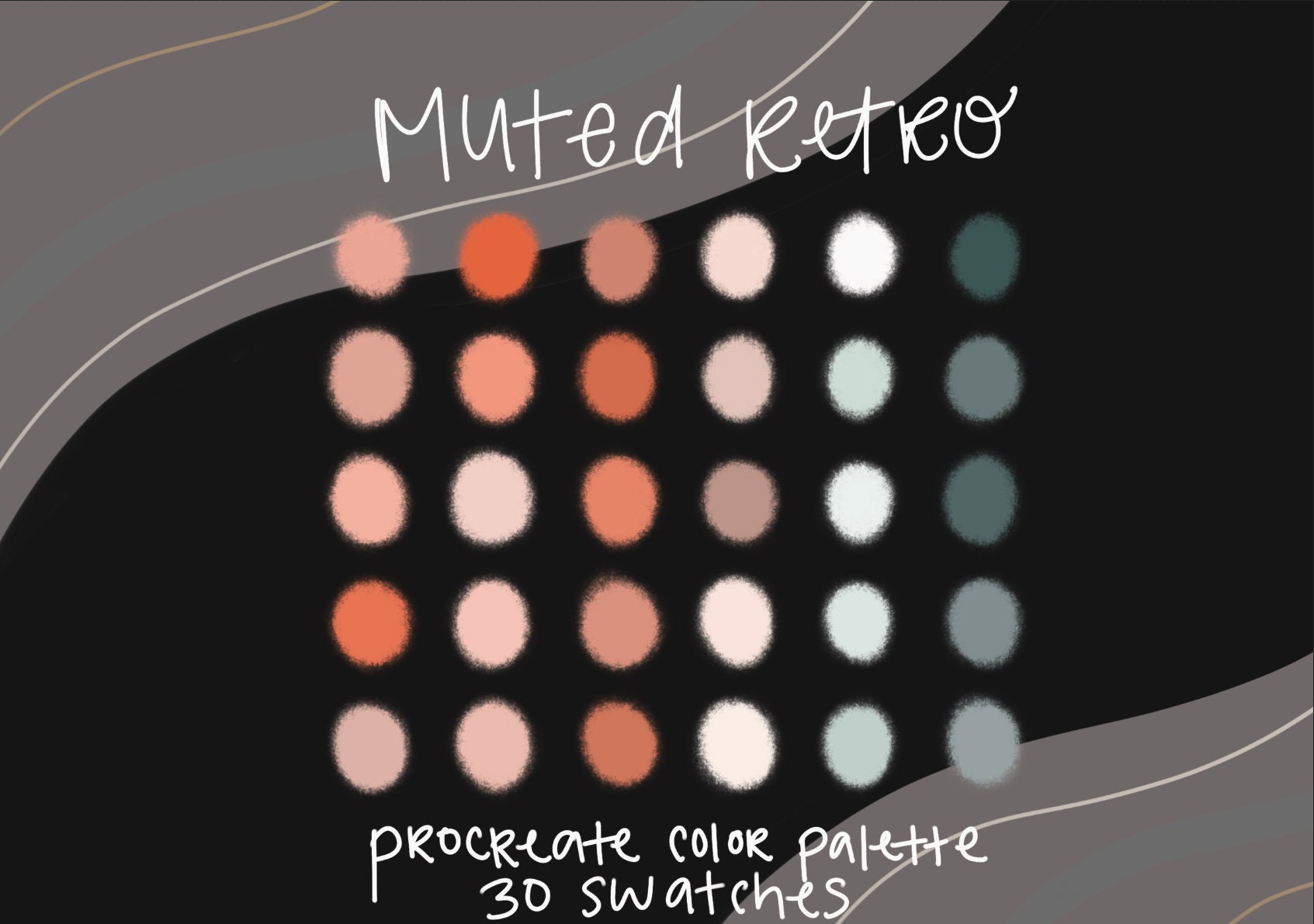 Muted Retro Procreate Color Palette, Digital Color Palette, Color Swatch File - Etsy