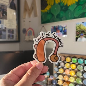 hard of hearing vinyl sticker, hearing aid vinyl sticker