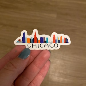 Chicago skyline vinyl sticker, Chicago laptop sticker, Chicago decal