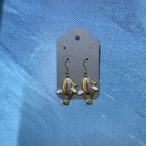 gold plated hot air balloon earrings