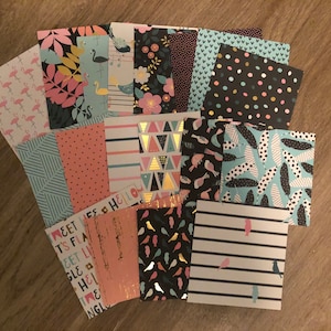 Türkis und rosa kleine Karte Lager Bundle, Schrott Papier Bundle
