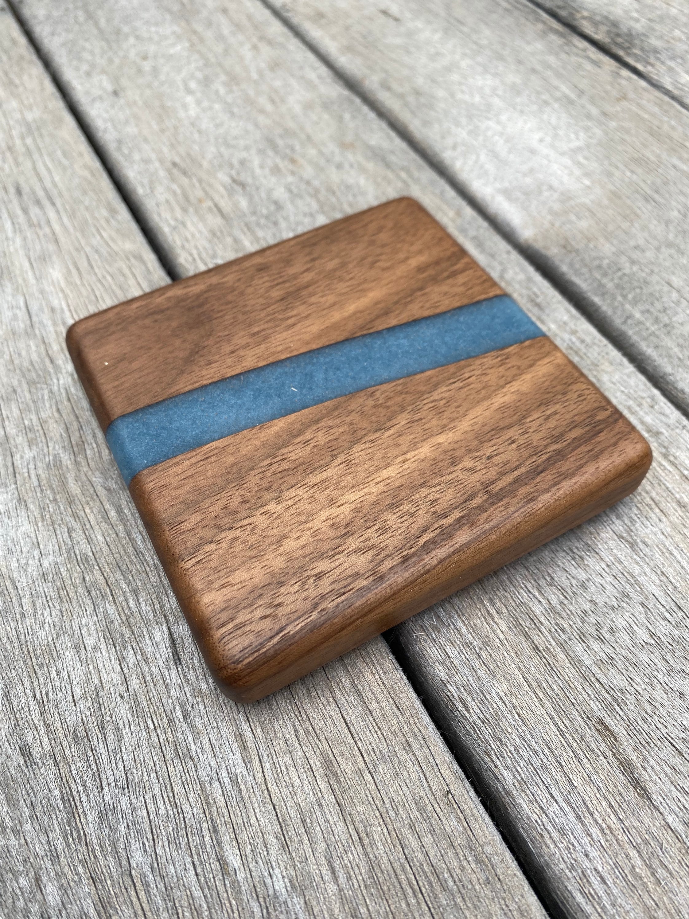 Walnut Epoxy Coasters 3 Etsy
