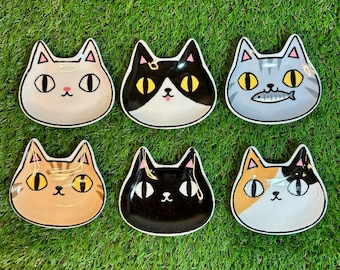 Hey Bro ! Cat Brothers and Sisters  cat face shape Small plate cute cat