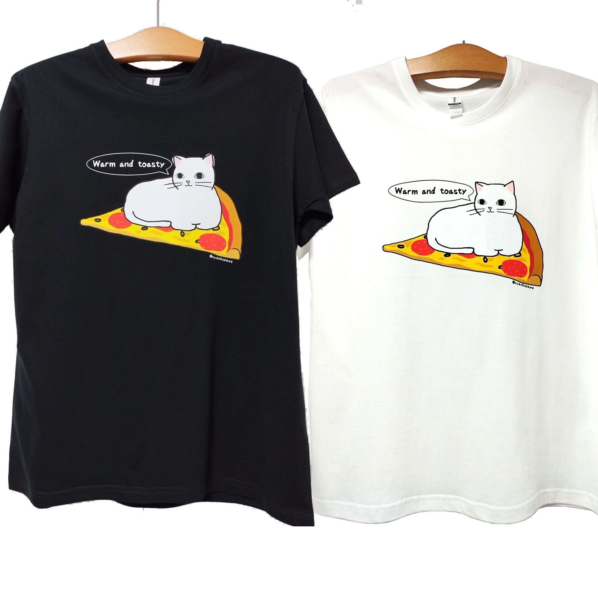 Pizza Cat T-shirt Black / White - Etsy