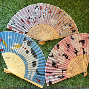 Japanese folding fan Kawaii Neko cat- Sensu- Hand Fan