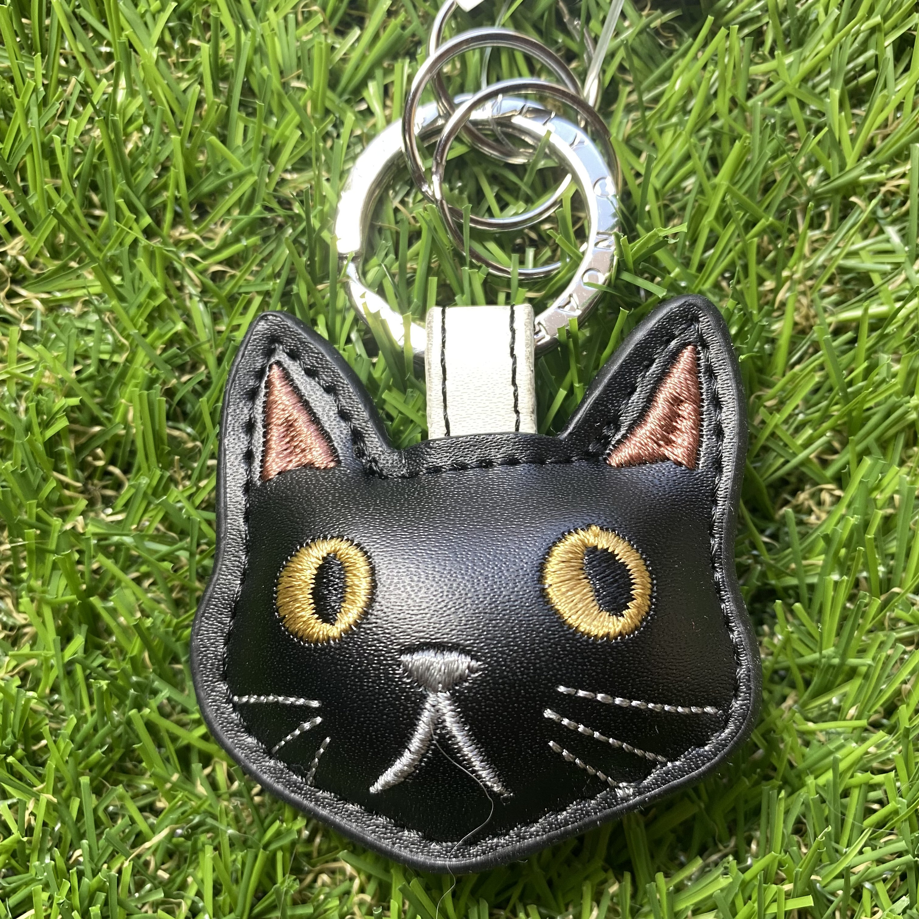 Cat Face Key Ring Leather - Etsy
