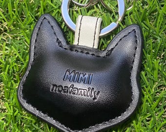 Cat Face Key Ring Leather - Etsy