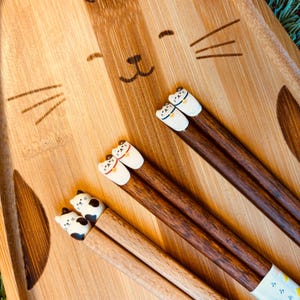 Cute Cat Chopsticks -Cat Shape wood-