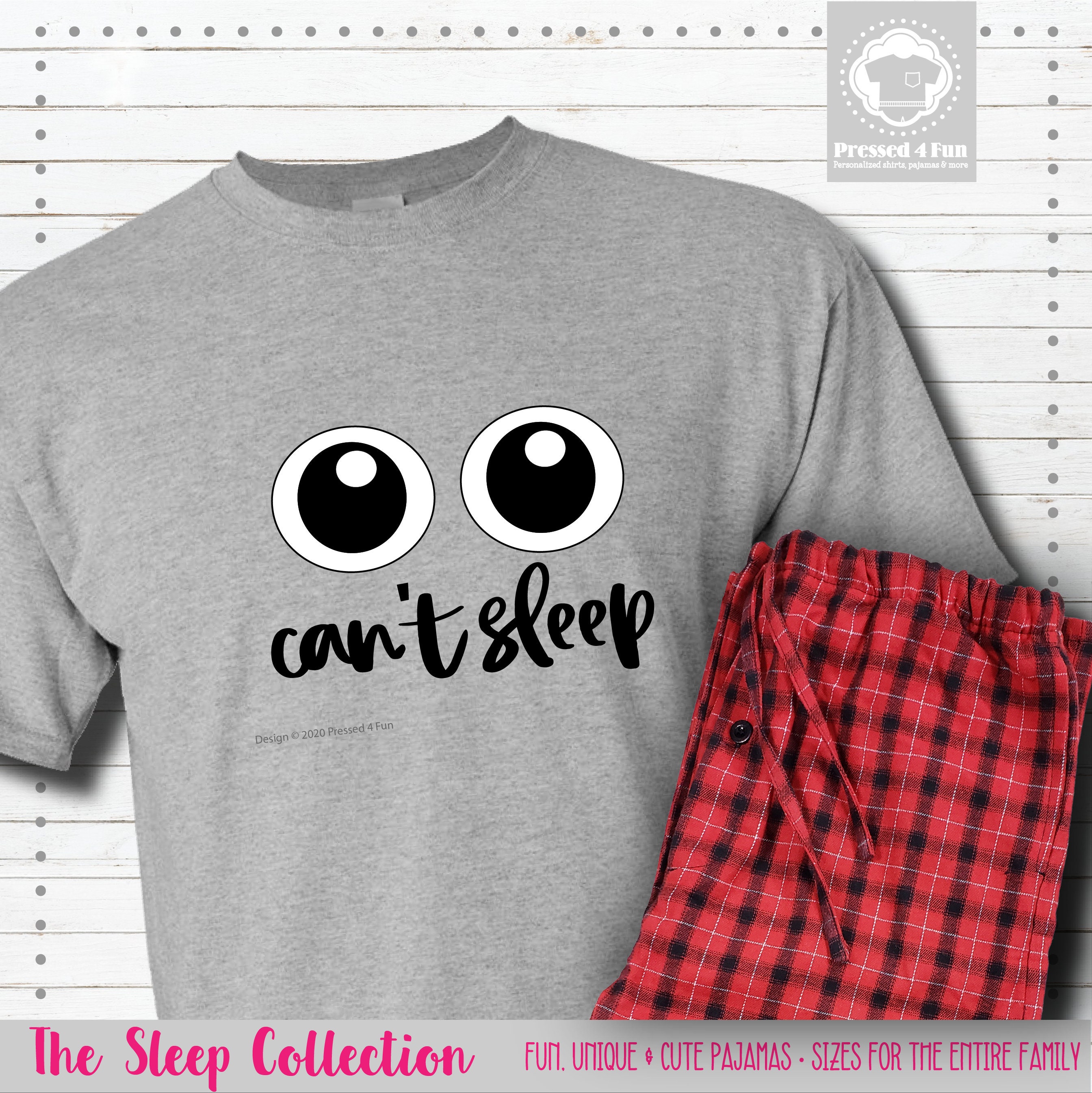 Funny Pajamas for the Entire Family Can't Sleep Pajamas Etsy