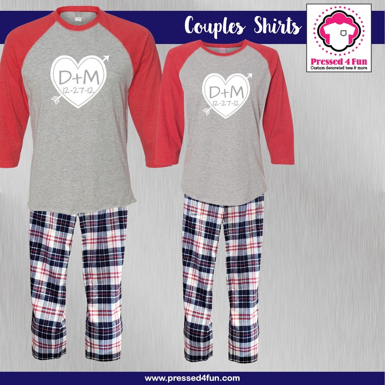 Matching Couples Pajamas Valentines Day Pajamas Couples Etsy