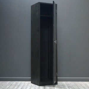 Customisable single door vintage industrial locker with brass T knob. image 1