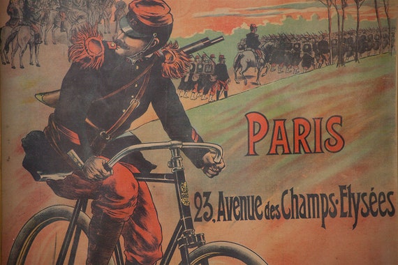 Poster Vintage Cyclisme - Manifesto Publicitaire Vélo France 32x47cm - Italie