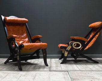 VENDU. Une paire de chaises inclinables de campagne ou de croisière conçues par Herbert McNair. Renseignez-vous pour similaire.