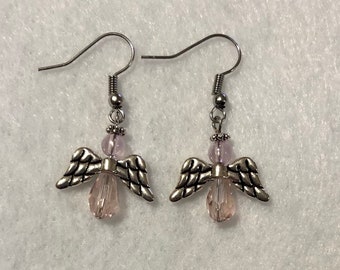 Meduim Pink Angel Earrings