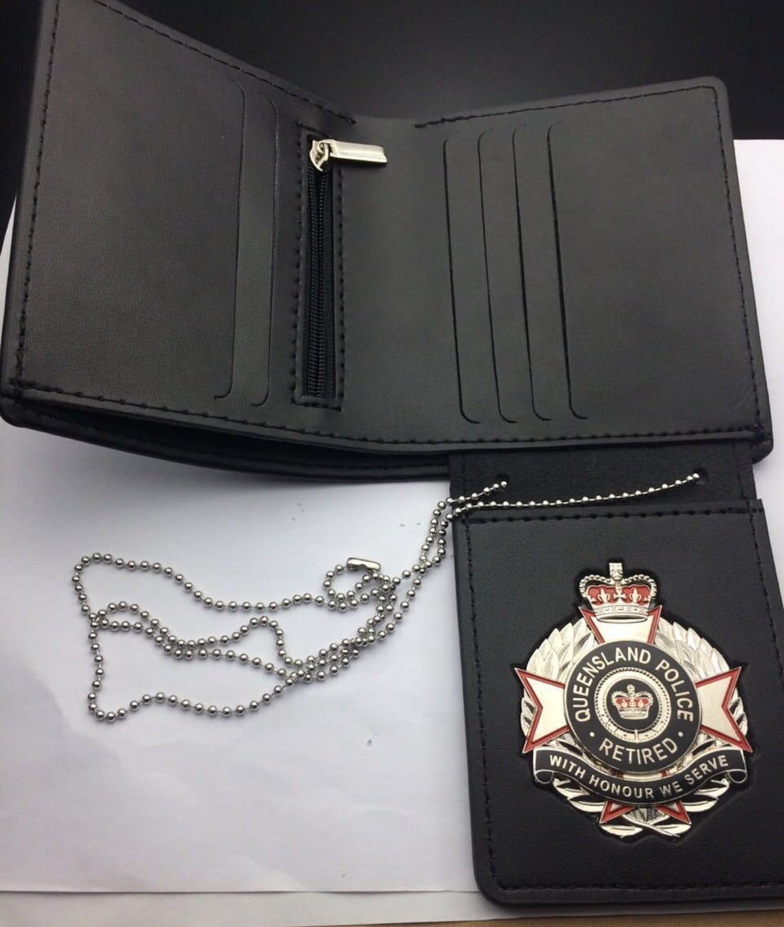 Queensland Police Australia Retired Officer wallet with badge Etsy