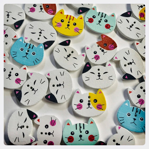 cat buttons sewing