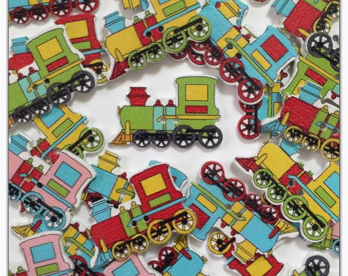 DISCONTINUED - 8, 16 or 32 Train Buttons, Random Mix, Novelty Transport ...