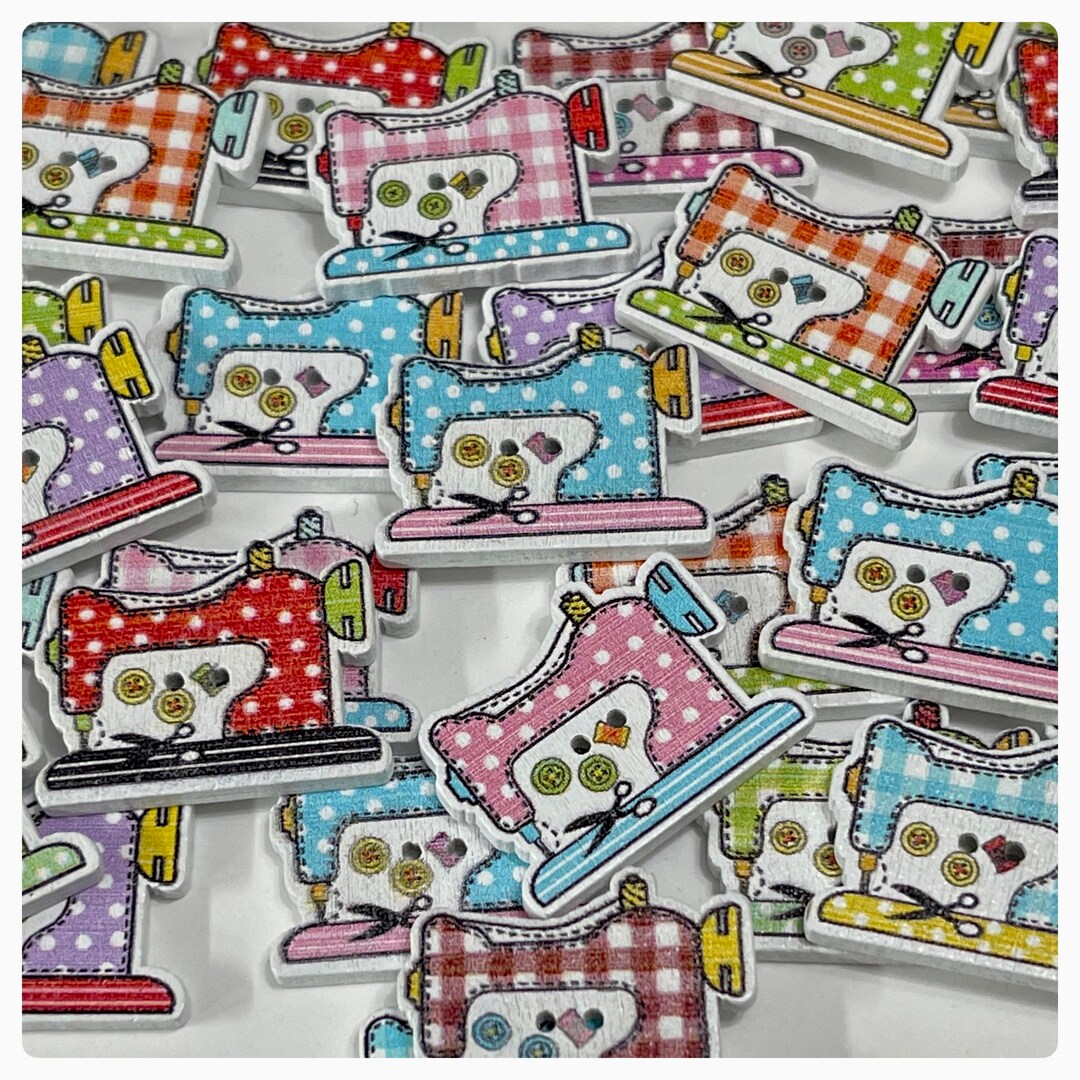 DISCONTINUED 8, 16 or 32 Sewing Machine Buttons, Random Mix, Wood