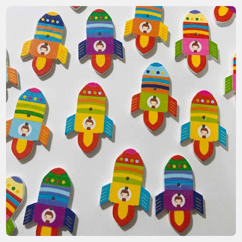 30mm Wooden Tractor Buttons in Assorted Colours Available in Packs of 2 5 or 10
