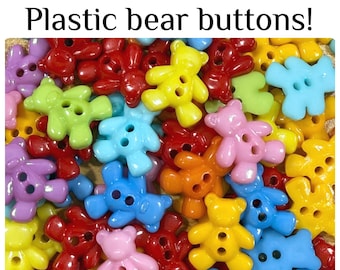 20 or 40 Bear Buttons Assorted Plastic 19mm for Sewing & Crafts 19mm GROUP C