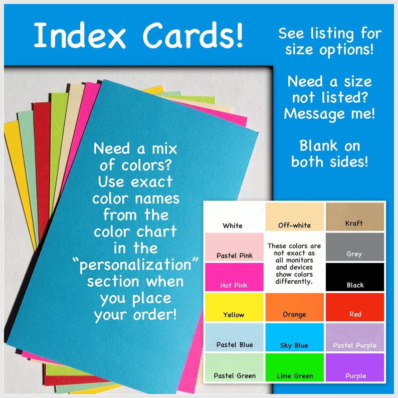 Index Cards Note Cards Greeting Cards Variety Of Colors 4 X 6 Etsy Index Cards Note Cards Greeting Cards Variety Of Colors 4 X 6 Etsy