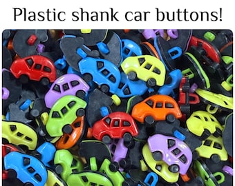 24 or 48 Plastic Car Buttons Shank Buttons - Sewing, Crafting, Embellishments 17mm GROUP B