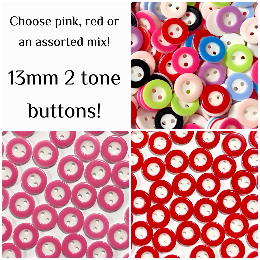 Tonal Buttons 20, 40 or 80 13mm 2 Tone Round Buttons: Sewing, Crafting Two Tone ...