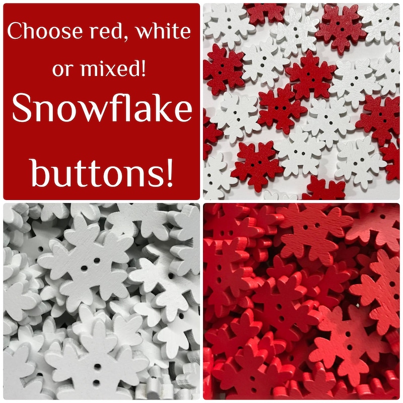 Snowflakes Buttons - Etsy