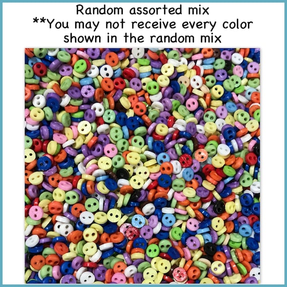 DISCONTINUED - 50, 100 or 200 6mm Star buttons, mini small buttons tiny  assorted 6mm 1/4 6 mm doll buttons, plastic buttons 6mm stars