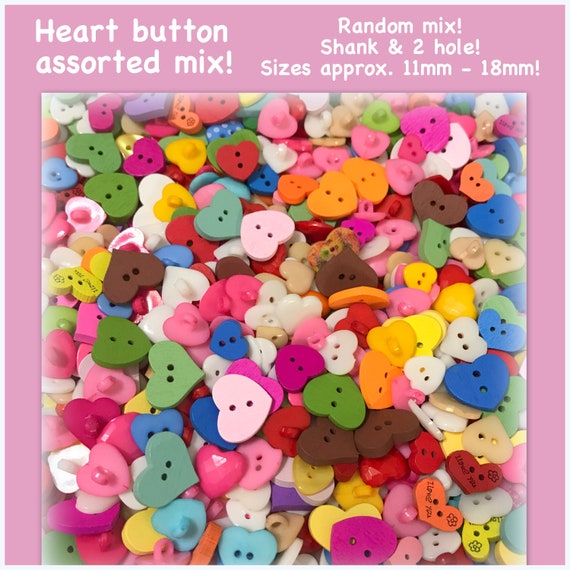 100 Assorted Shades of Pink Buttons