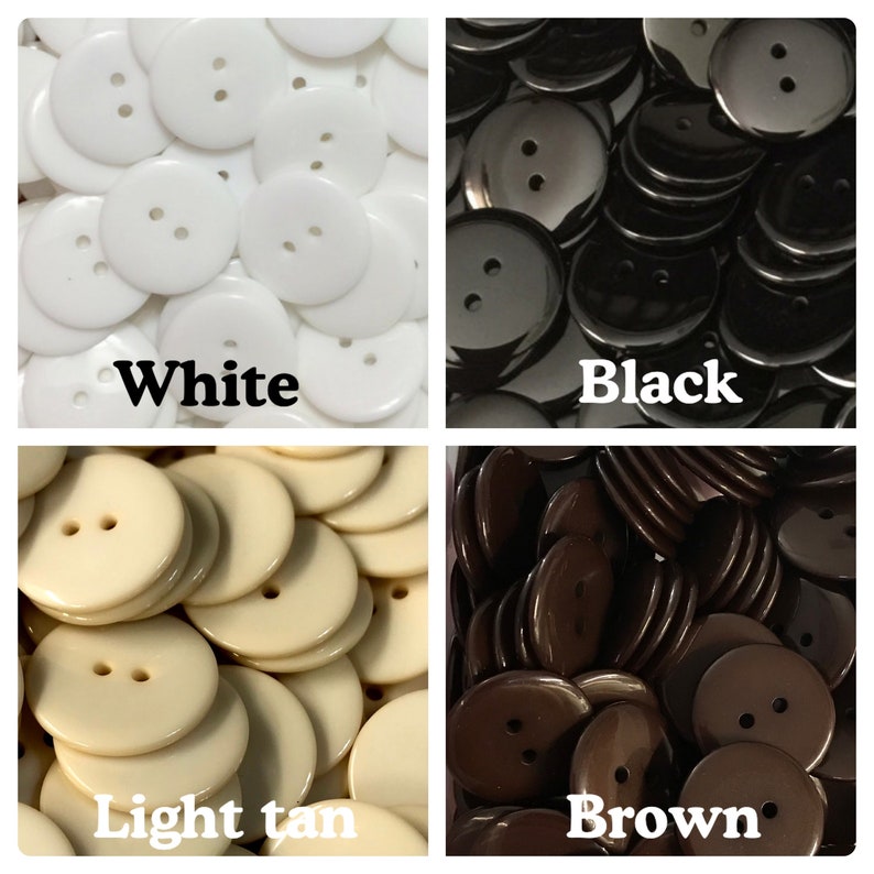 20, 40 or 80 23mm Plastic buttons black white green pink red blue rainbow 23mm 7/8 23 mm large buttons 2 hole 23mm plastic DC image 4