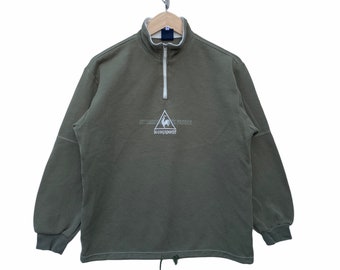 Vintage Lecoq Sportif Sweater Jacket Sweatshirt Big Logo Pullover Jacket Hip hop Streetwear jacket Medium (Refer Measurement)