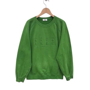 Vintage ELLE Sweatshirt 90&#39;s Hip Hop Rap Elle Homme Sweater Streetwear Sweater Big Logo Elle Sweatshirt TTS Small (Refer Measurement )