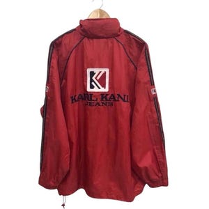 Karl Kani Denim Windbreaker RARE Karl Kani Sweater Jacket Kani Hip Hip Fasion Streewear Karl Kani big logo sz Labelled L(Refer Measurement)