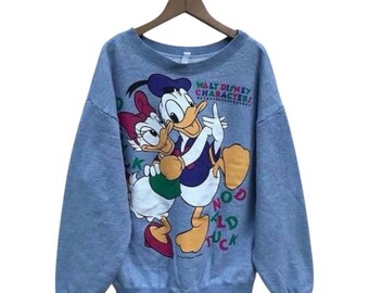Vintage Donald Duck-sweater Walt Disney Donald Duck Mickey Mouse trui cartoon sweater anime TTS medium (zie afmetingen).