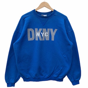 Vintage DKNY Sweatshirt Donna Karan DKNY New York City Sweater Spell Out Front Logo Hip Hop Rap TTS Large (Refer Measurement)