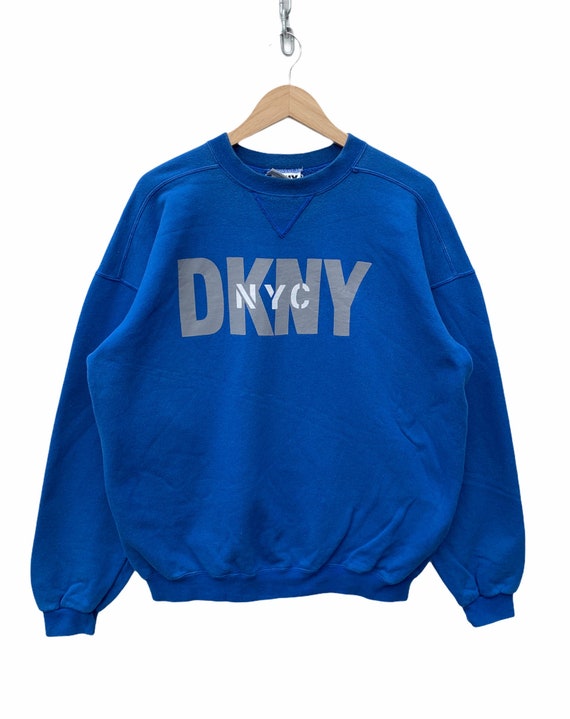 HeroZoneClothing Vintage Dkny Sweatshirt Donna Karan Dkny New York City Sweater Spell Out Front Logo Hip Hop Rap TTS Large (Refer Measurement)