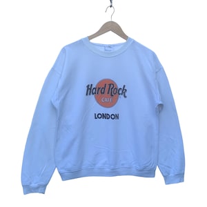 Vintage Hard Rock Cafe Sweatshirt Hard Rock Cafe London Vintage 90s HRC Sweater Size Medium (Refer Measurement) - STAINS.