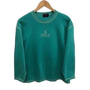 Vintage 90s Gianni Valentino Italiano Italy Sweatshirt Big Logo Spellout Streetwear Fasion Designer TTS Medium ( Refer Measurement)