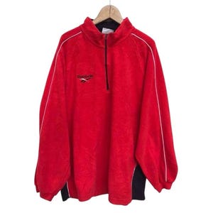 Reebok Sweatshirt Vintage Reebok Fleece Jacket Reebok Pullover Big Logo Hip hop Sweater Vintage Reebok Medium (Refer Measurement)